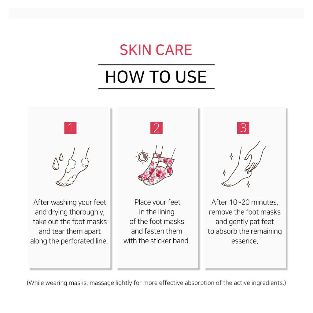 Rose Petal Satin Foot Mask