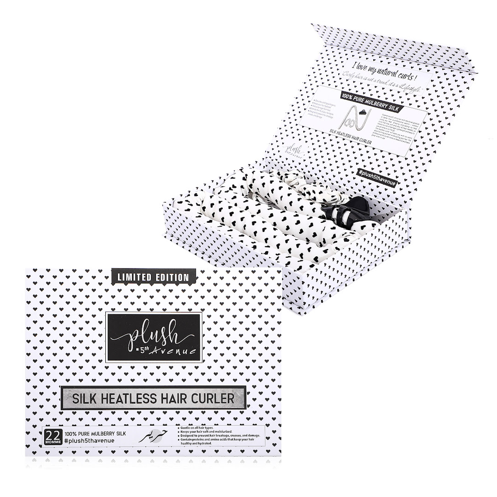 Silk Heatless Hair Curler Set - Black & White