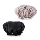Waterproof Shower Cap - Black & Leopard