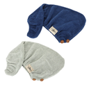 Organic Bamboo Charcoal Fiber Hair Towel - Grey Green & Navy Blue 