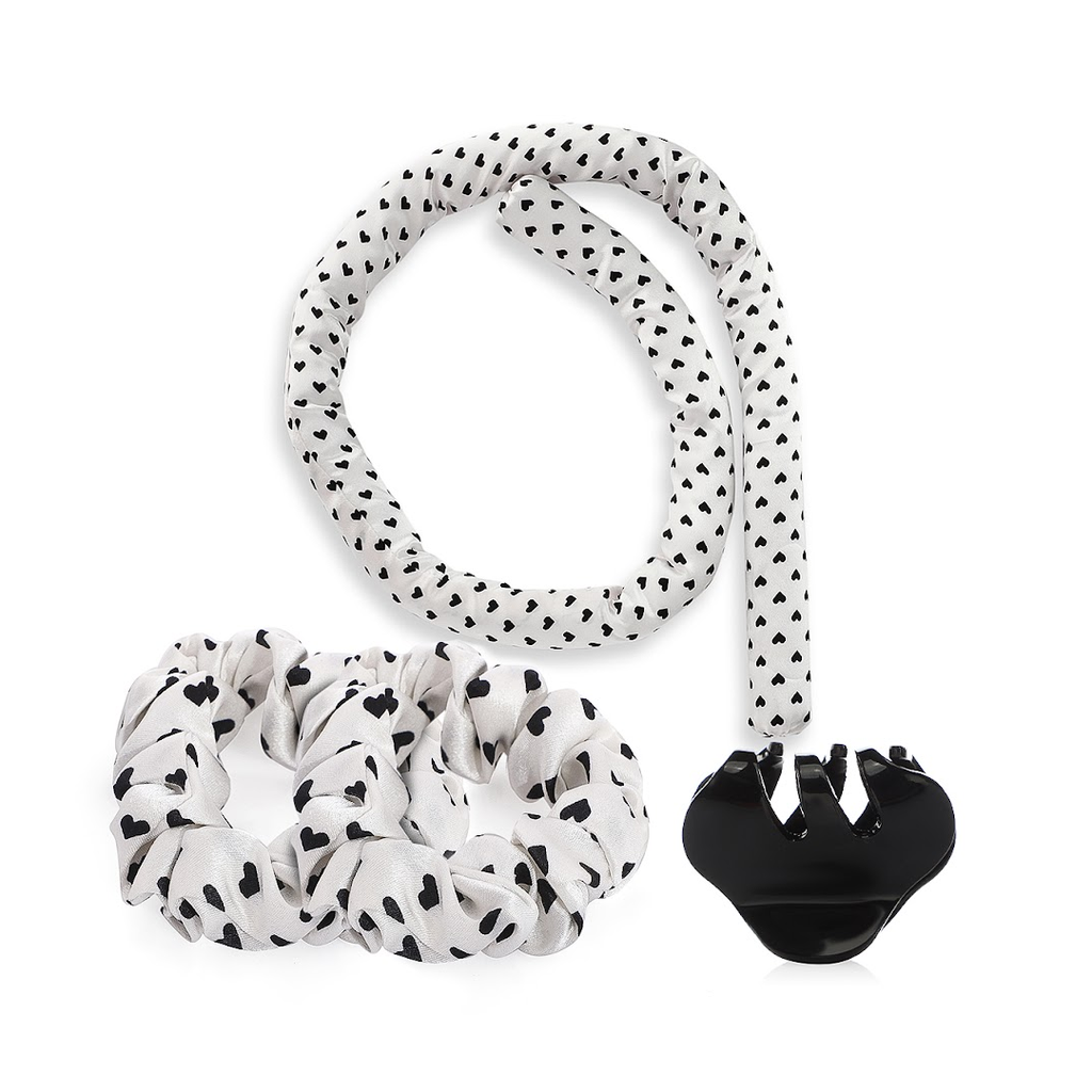 Silk Heatless Hair Curler Set - Black & White